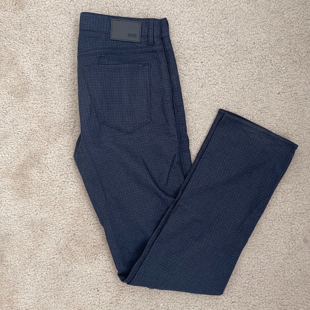 BOSS by Hugo Boss Blue Stretch Pant with Black Detailing 32/34